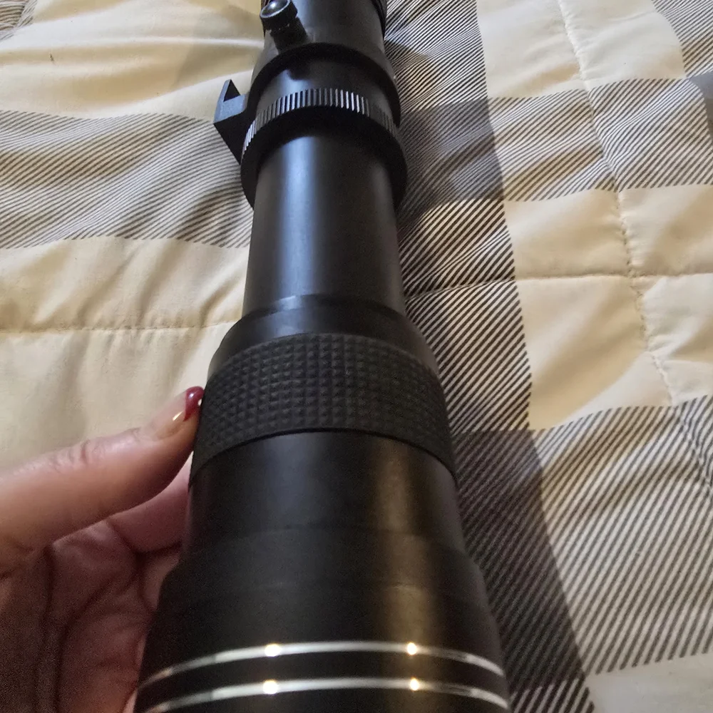 Black Telephoto Camera Lens with Case